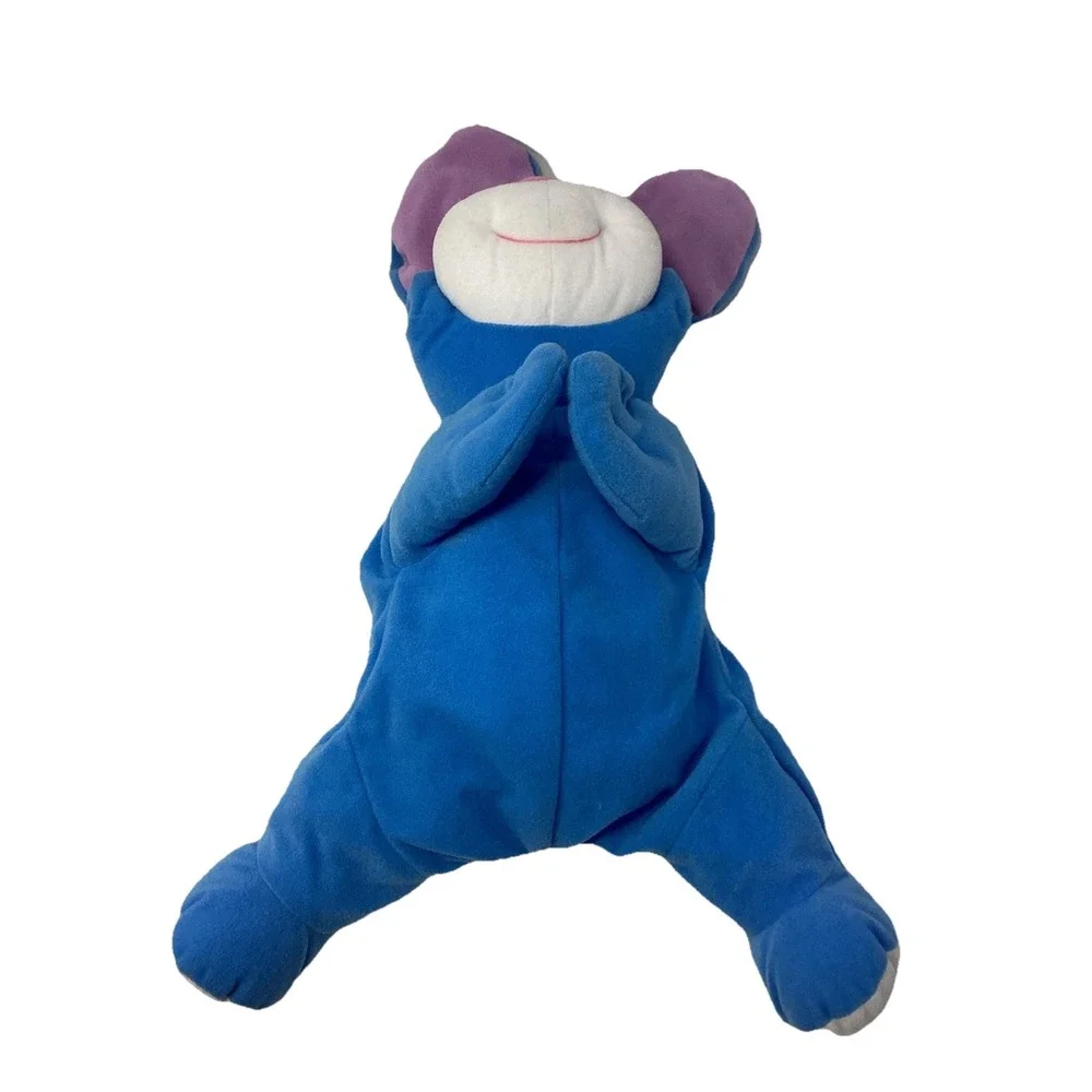 Vintage Fisher Price 1998 Rumple Puppy Plush Blue Pink Nose